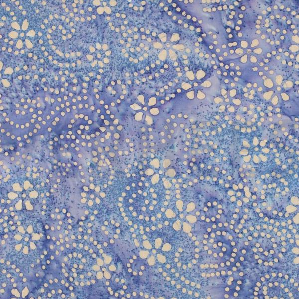 Baumwolle Batik einzigartig gefertigt Beige auf Lavendelblau